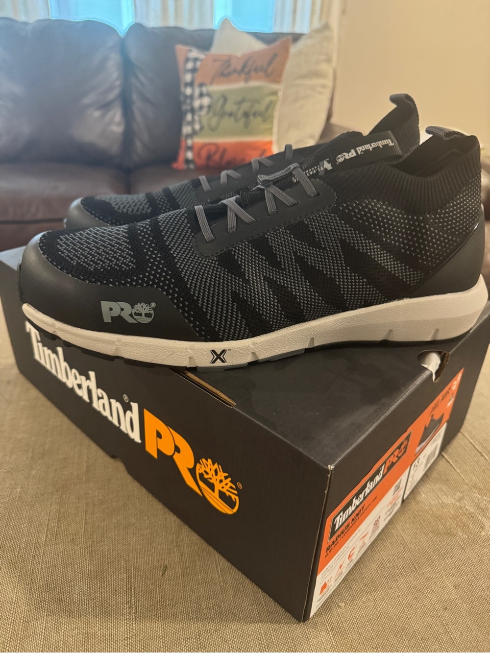 Timberland PRO Composite Toe Men's Black and Gray Knit Work Sneaker